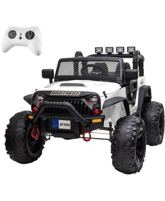 12V Remote Control 2-Seat Electric Ride-On Truck, 100 Lbs. Capacity, Ages 5+
