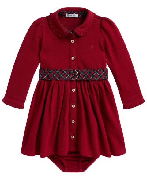 Детский комплект Polo Ralph Lauren для девочки: платье с поясом и панталоны, цвет: Красный