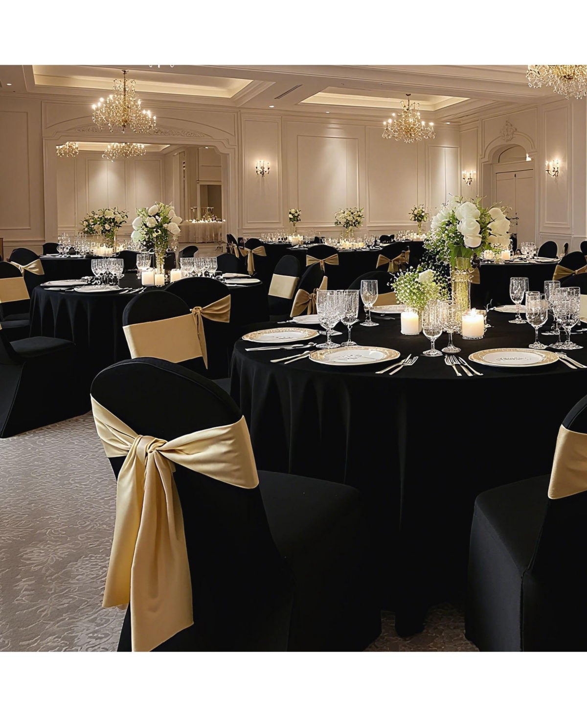 Slickblue Stretch Chair Slipcovers Set of 30, Polyester Covers for Dining, Banquet and Event Seating