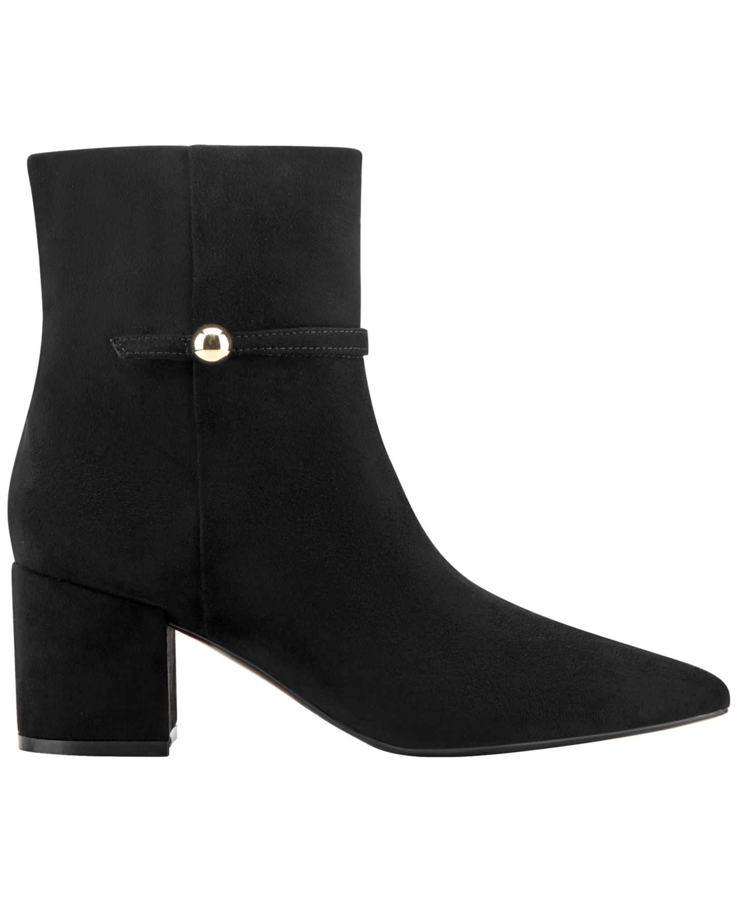 Женские ботинки Marc Fisher Jalysa Block Heel Pointed Toe Booties, цвет: Чёрный — фото 2