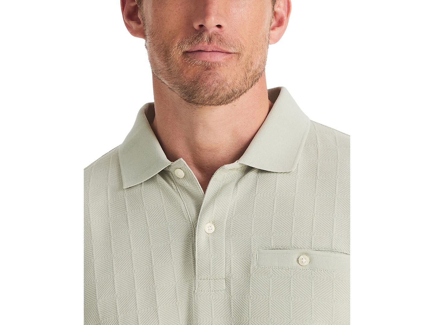 Мужское поло Nautica Jacquard Jersey Polo Shirt, цвет: Минеральный серый — фото 3