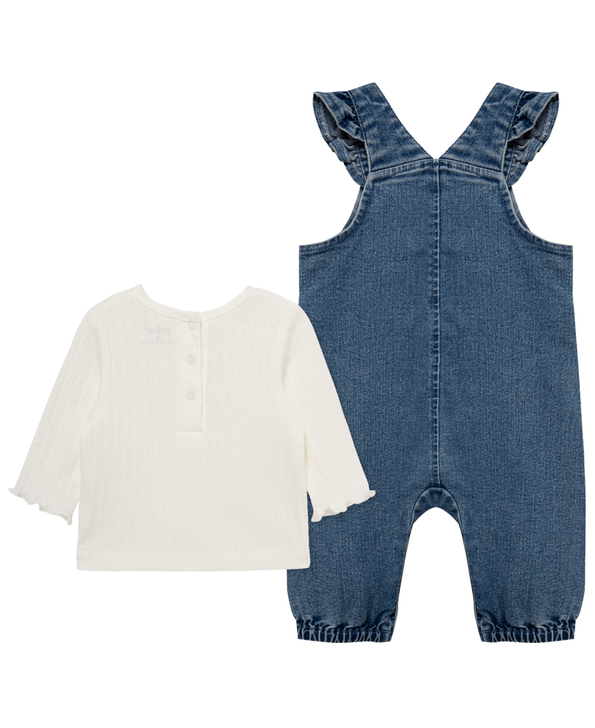 Little Me Baby Girls' Lacey Top and overall, 2-Piece set