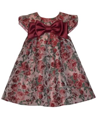 Baby Girls' Floral Trapeze Party Dress with Coordinating Bloomer