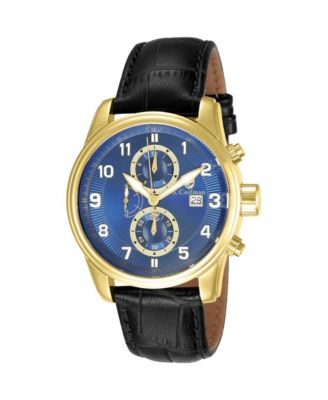 S.Coifman Men's Heritage Chronograph Dial Leather Strap Watch