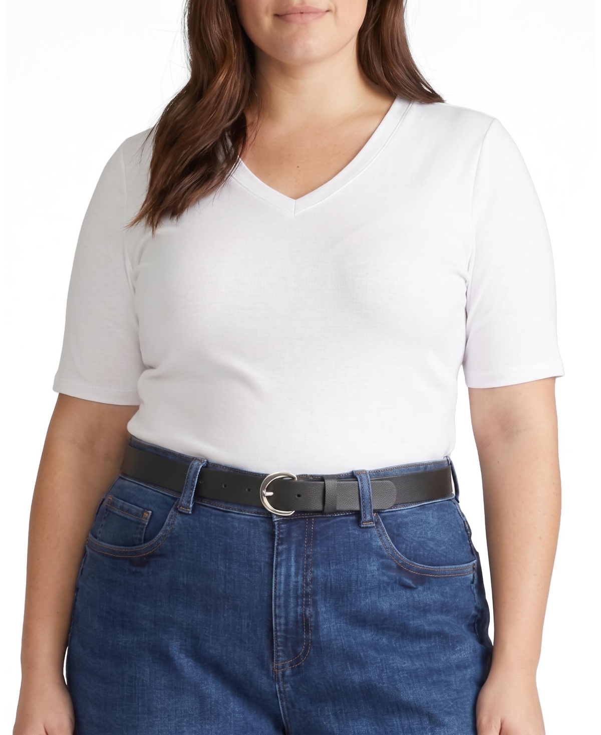 Universal Standard Plus Maia Stovepipe Sleeve V Neck Tee