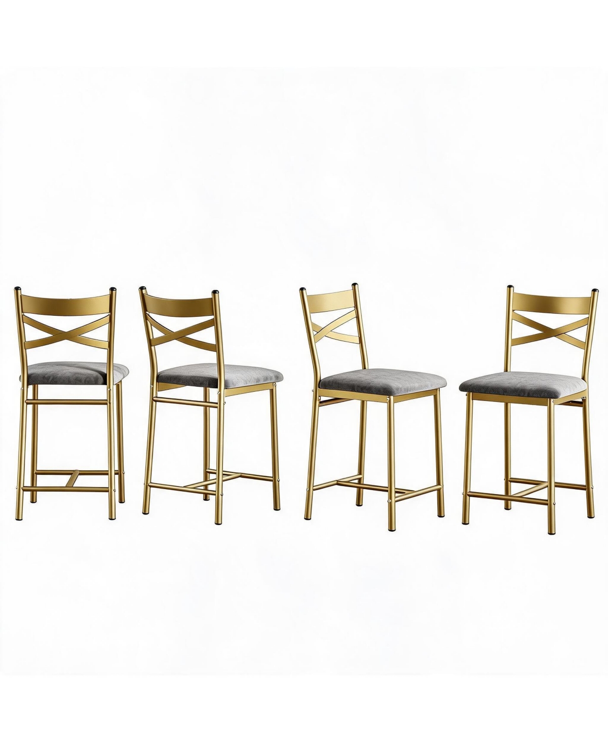 gaomon Set of 4 Bar Stools, 26" Counter Height Bar Chairs with Back, Thick Padded Seat, Upholstered for Kitchen Island or Dining Room