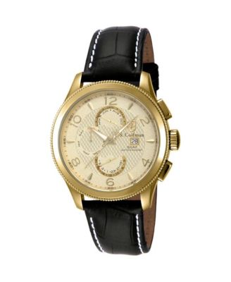 S.Coifman SC0088 Men's Chronograph Dial Leather Strap Watch