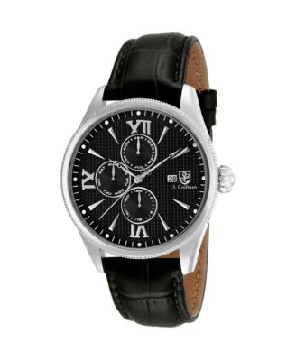 S.Coifman SC0088 Men's Chronograph Dial Leather Strap Watch