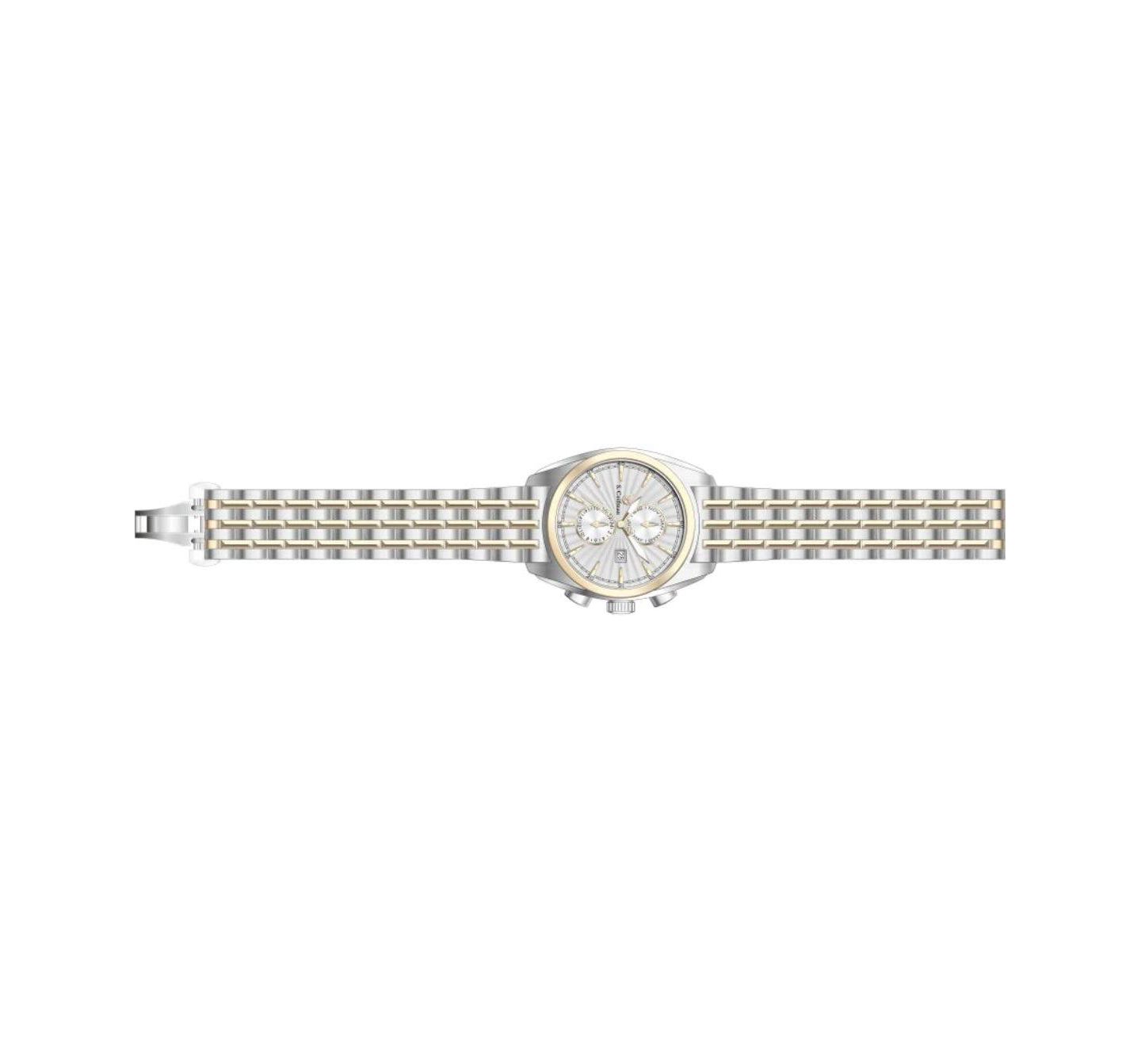 Мужские часы Invicta S.Coifman Heritage Chronograph Silver Dial Stainless Steel Bracelet Watch, цвет: Серебристый / Золотой — фото 3
