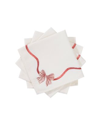 Heirloom Noel Bow And Ribbon Napkins, Set of 4