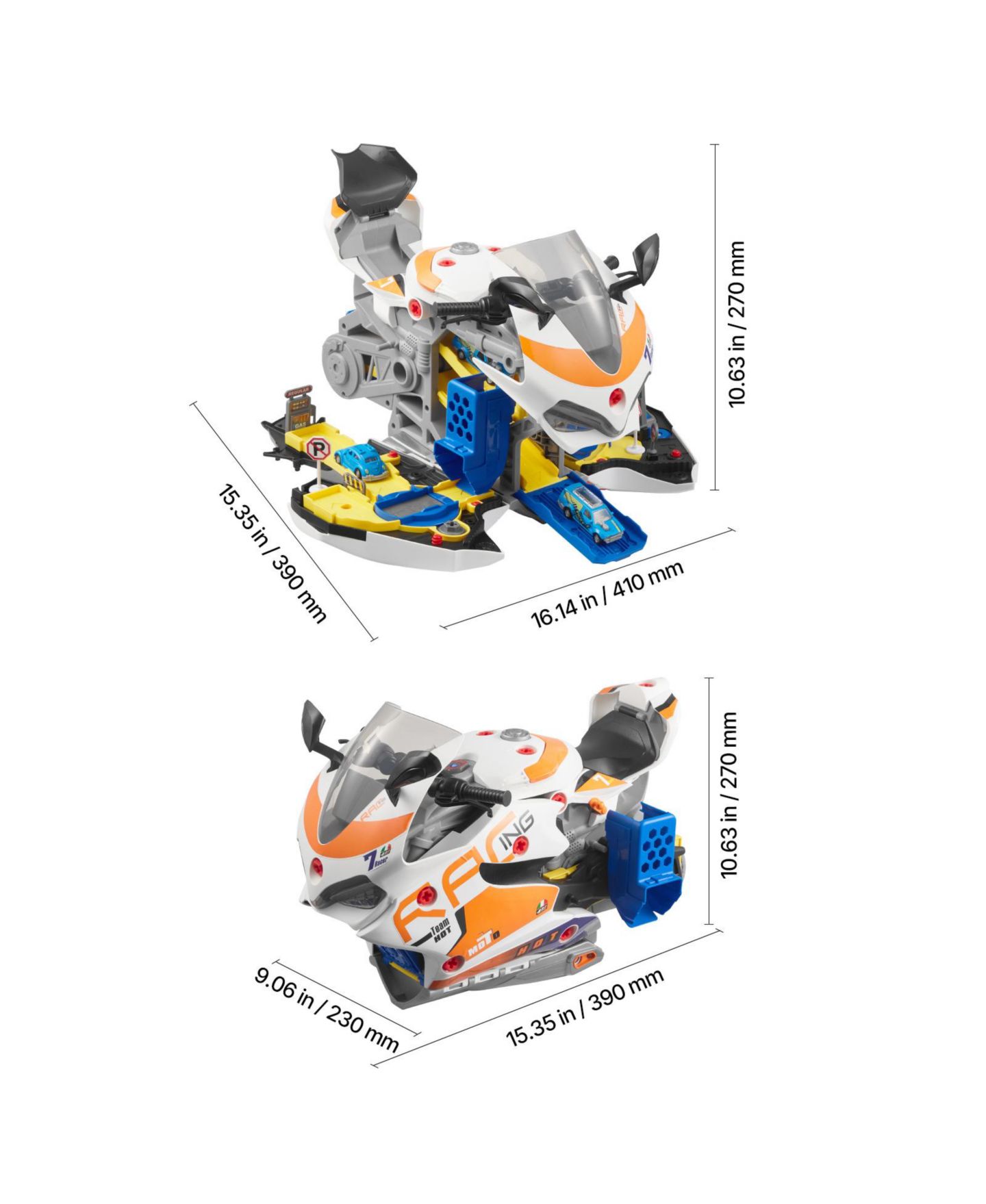 Детские игрушки SUGIFT 25 Piece Motorcycle Mechanic Toy with Removable Parts Lights Sounds for Ages 3 Years and Up, цвет: Жёлтый — фото 3
