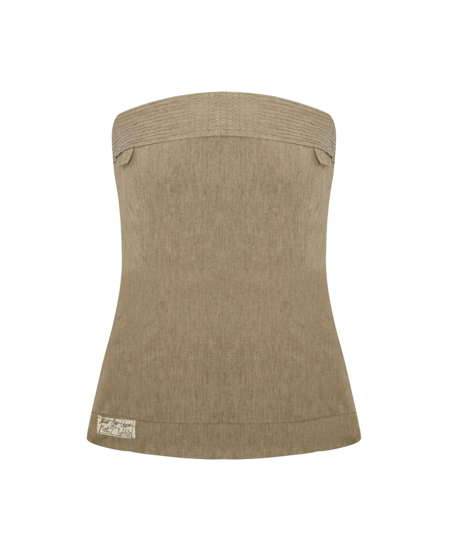 Женский топ PCFG Linen-Blend Strapless, цвет: Moon Rock — фото 5
