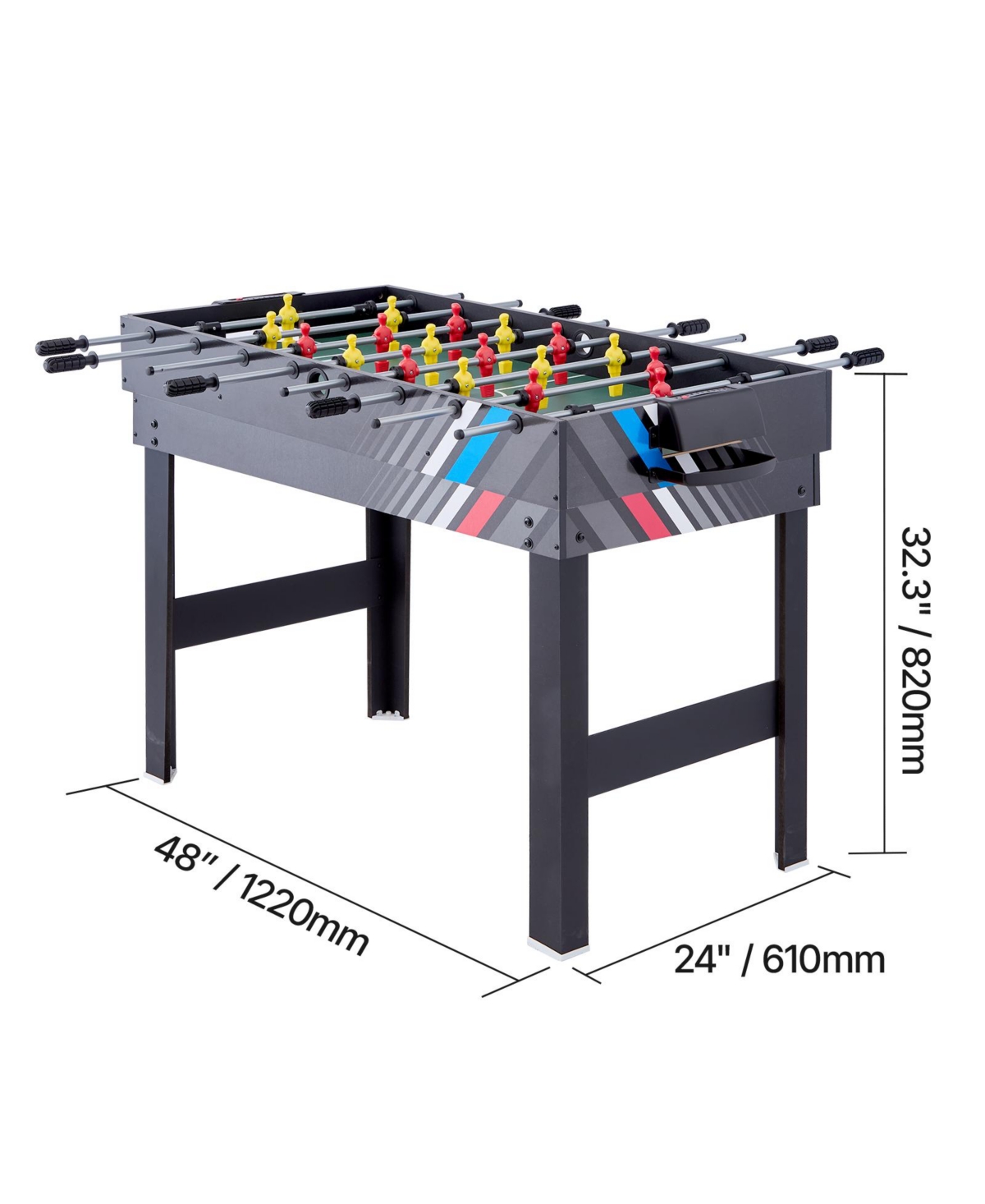 Sevorley 4-in-1 Combo Game Table, 48" Air Hockey, Pool, Foosball, Table Tennis
