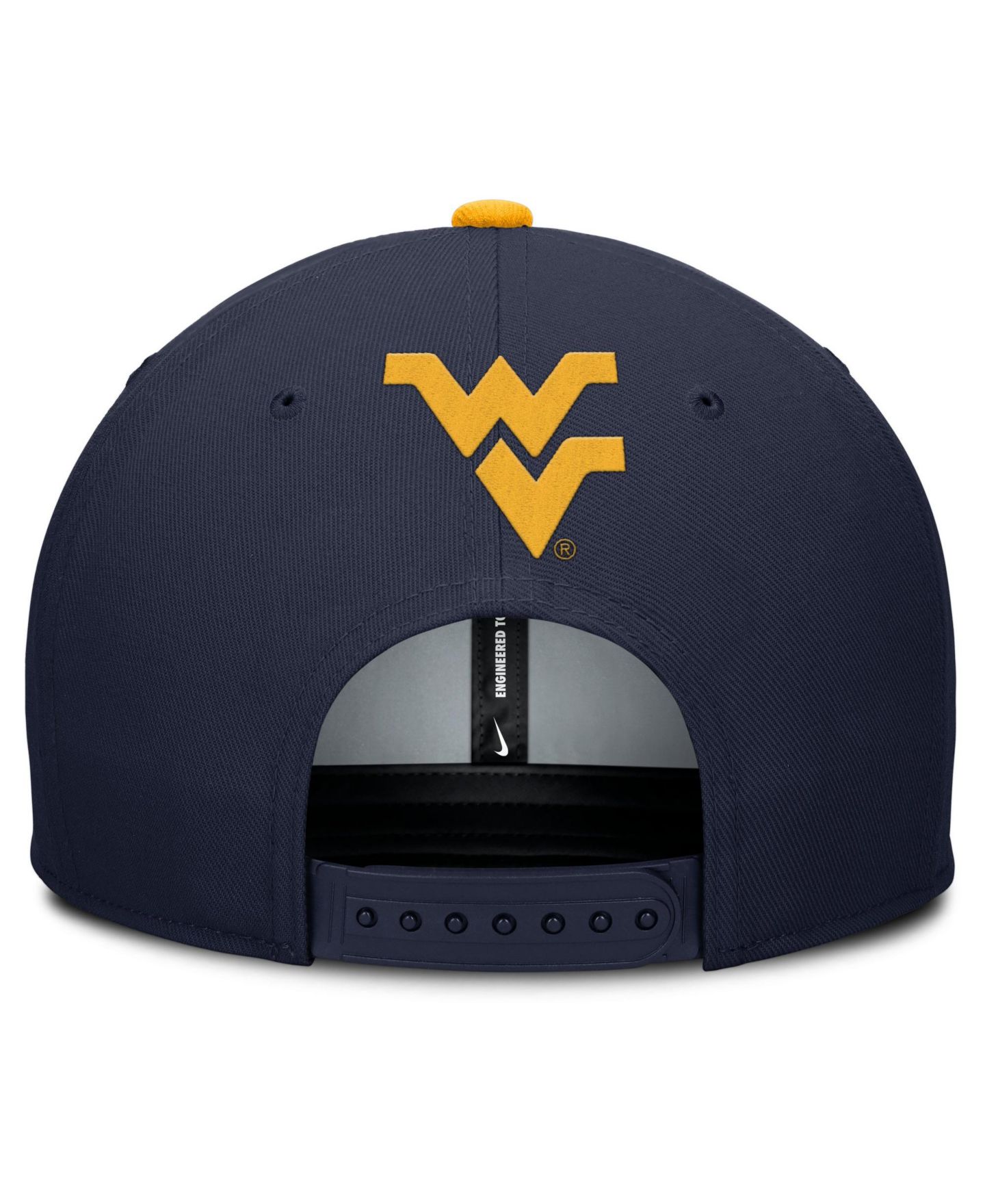 Мужская кепка Nike Navy West Virginia Mountaineers 2025 On-Field Pro Performance Adjustable Hat — фото 4