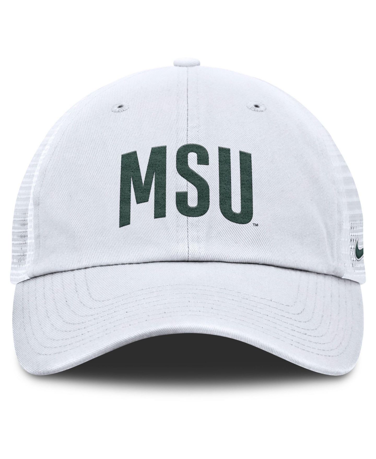 Мужская кепка Nike White Michigan State Spartans Club Campus Trucker Adjustable Hat — фото 2