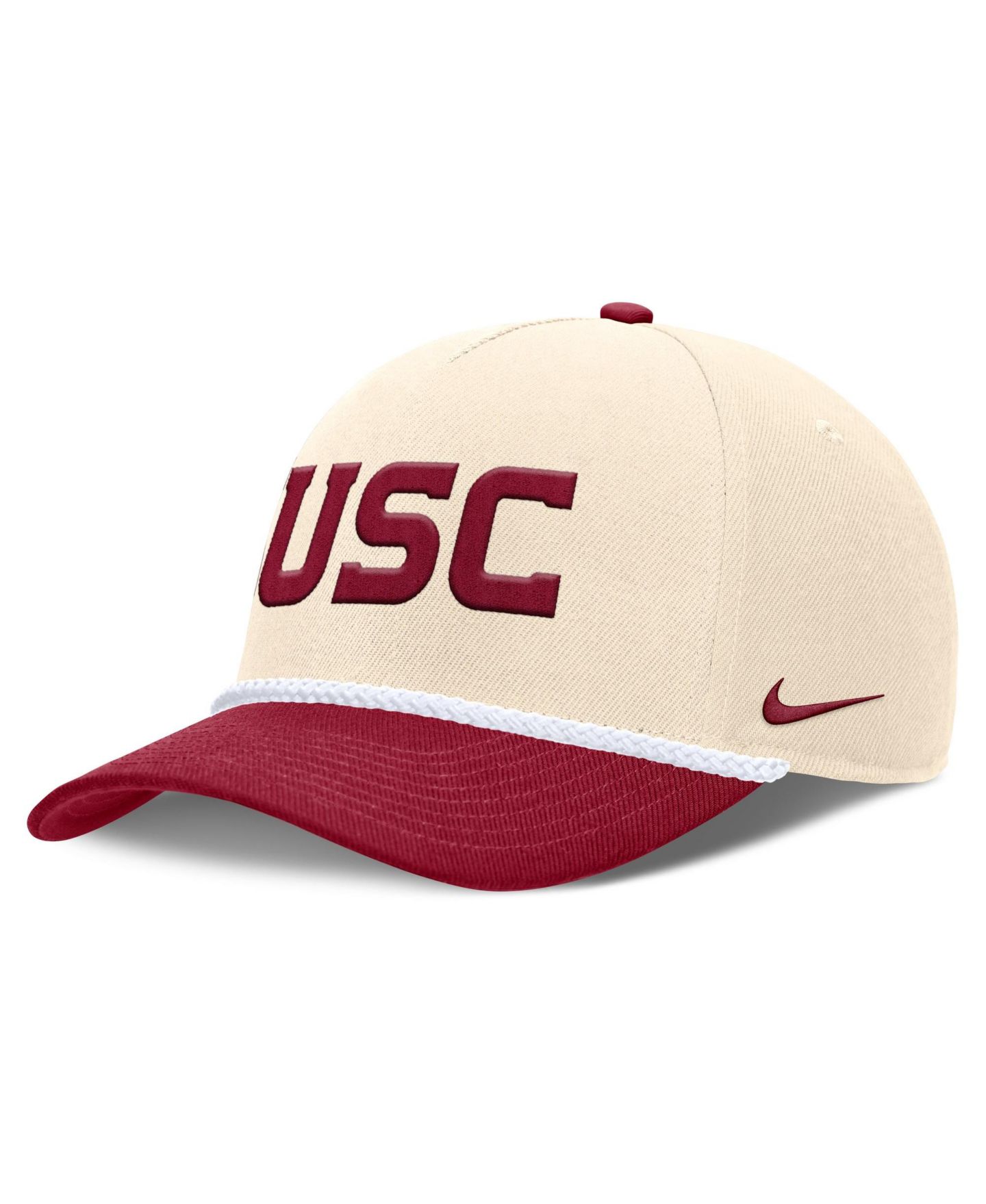 Головной убор Nike Natural USC Trojans 2026 Primetime Natural 5-Panel Rope 2-Tone Rise Hat — фото 3