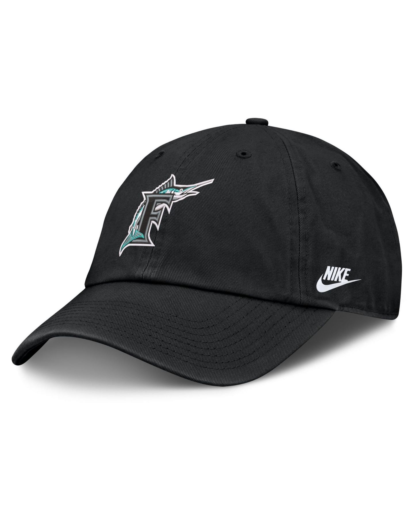 Мужская кепка Nike Black Florida Marlins Cooperstown Club Adjustable Hat — фото 3