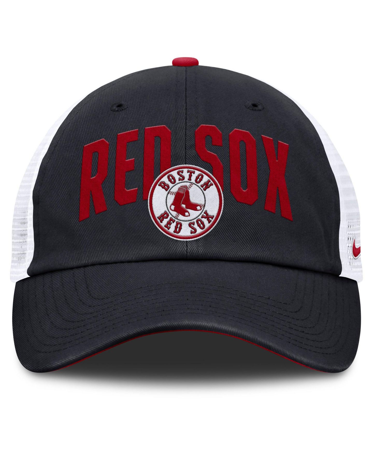 Мужская кепка Nike Navy Boston Red Sox Primetime Club Adjustable Trucker Hat — фото 2