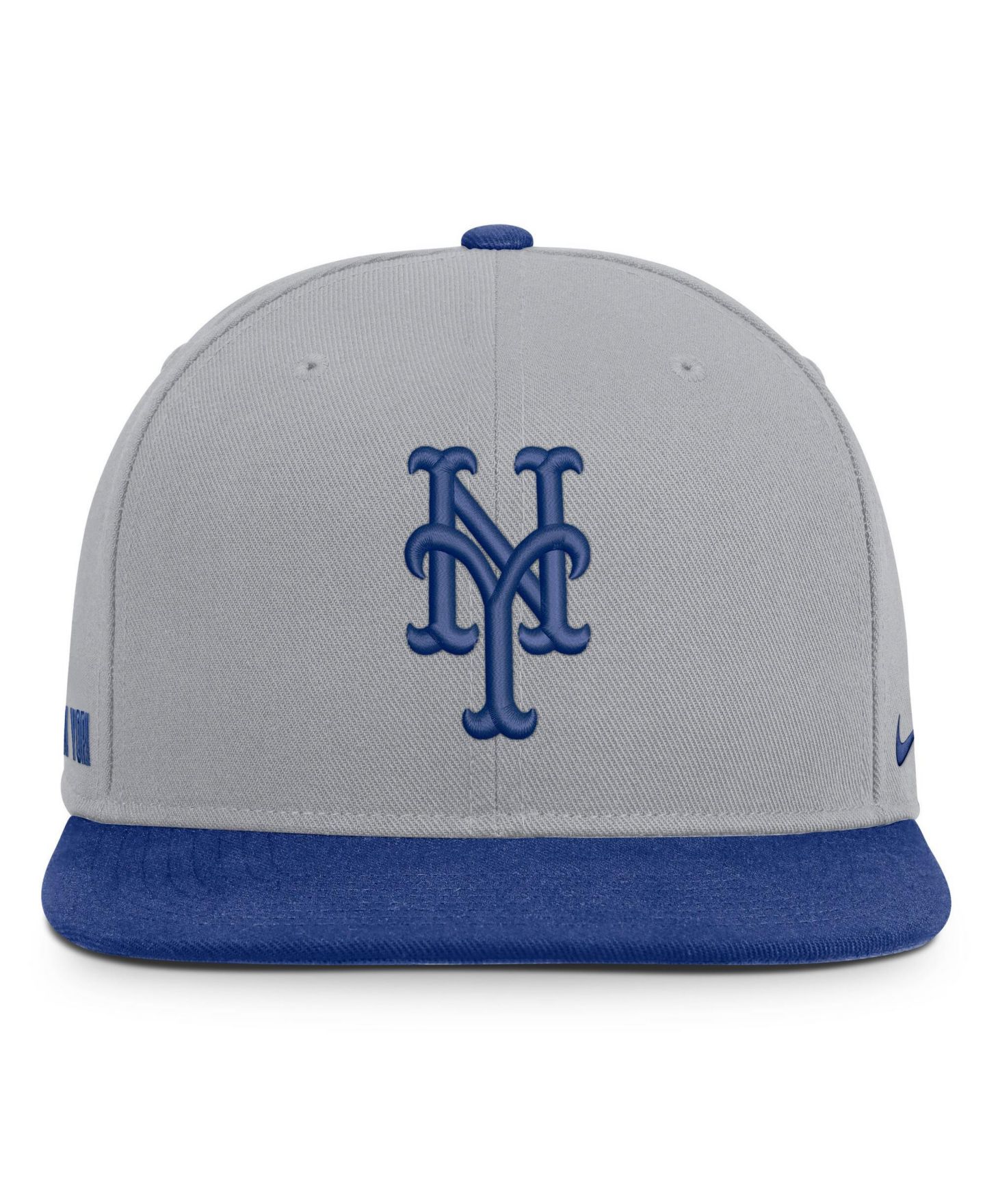Мужская кепка Nike Gray/Royal New York Mets Primetime Pro Dri-FIT snapback Hat — фото 2