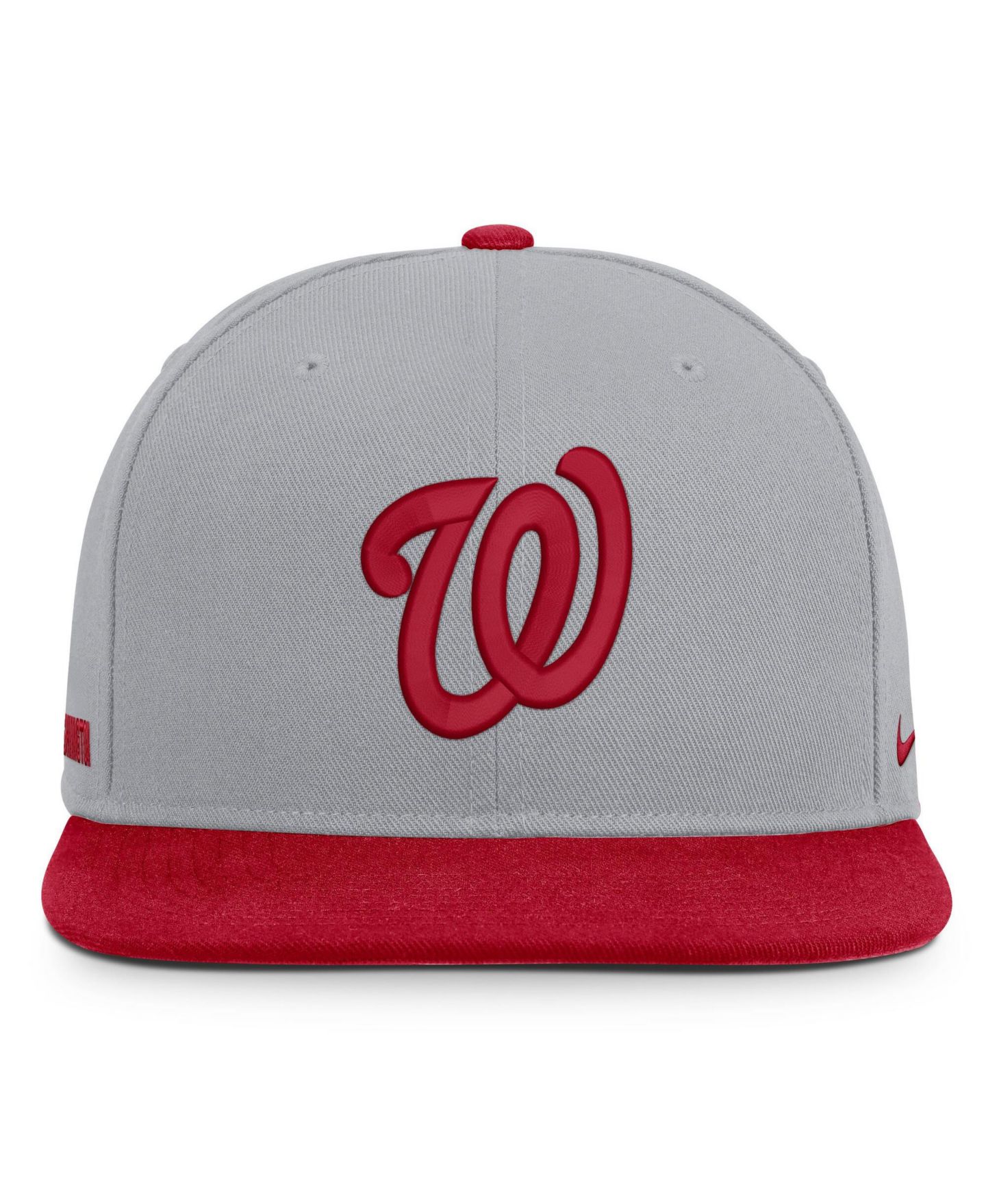 Мужская кепка Nike Gray/Red Washington Nationals Primetime Pro Dri-FIT snapback Hat — фото 2