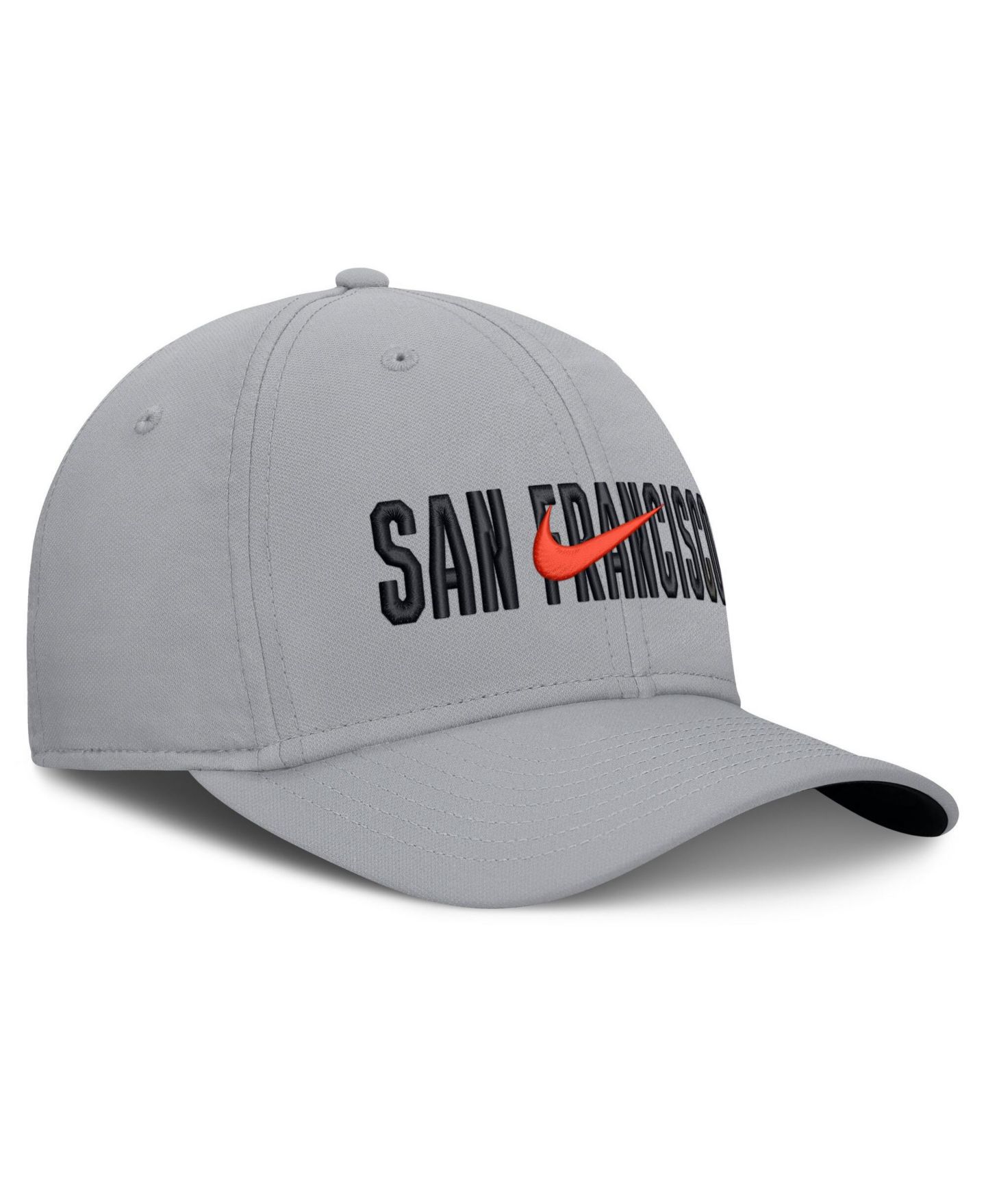 Мужская кепка Nike Gray San Francisco Giants Primetime Rise Dri-FIT Flex Hat — фото 3