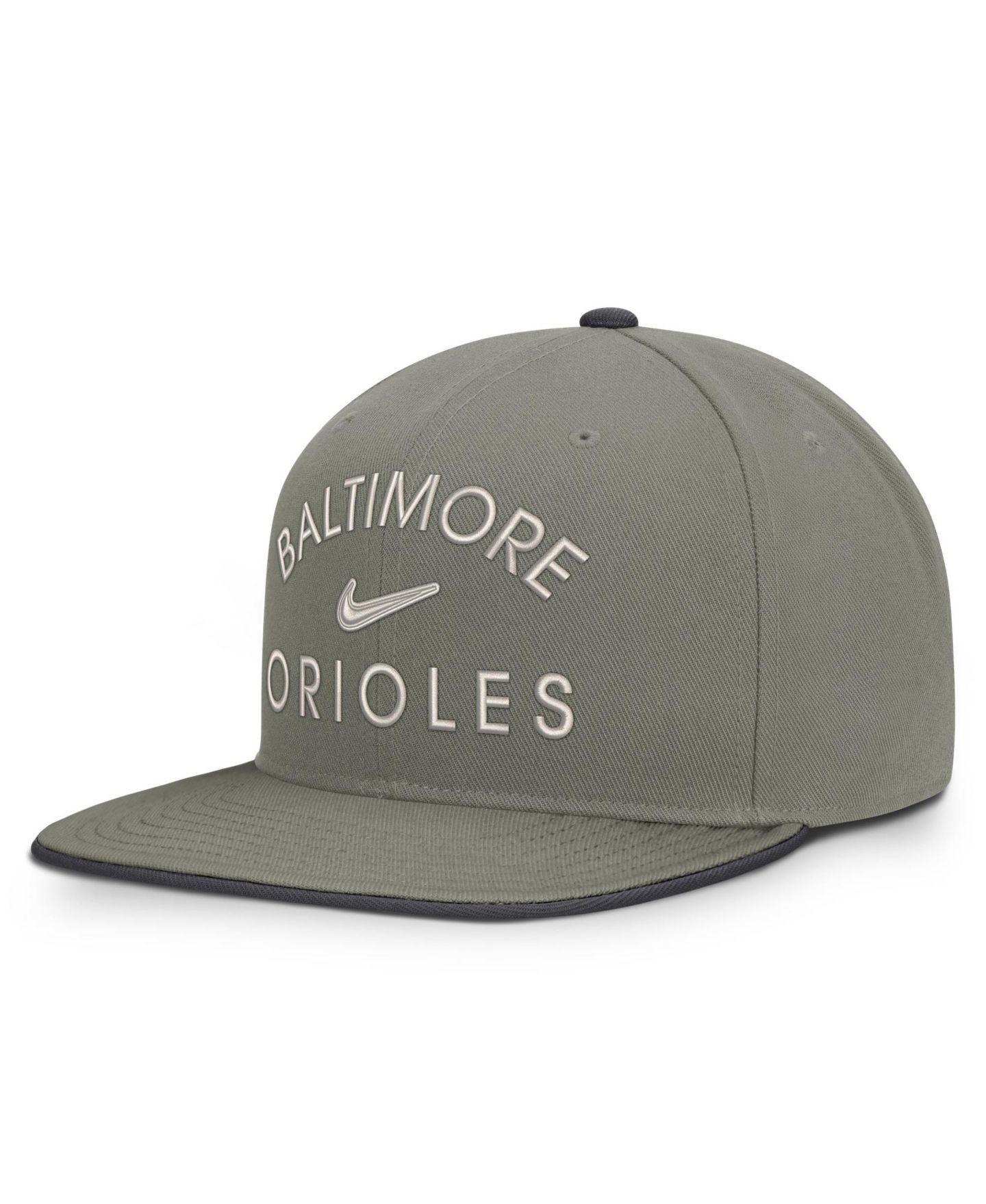 Мужская кепка Nike Olive Baltimore Orioles Pro Dri-FIT snapback Hat — фото 3