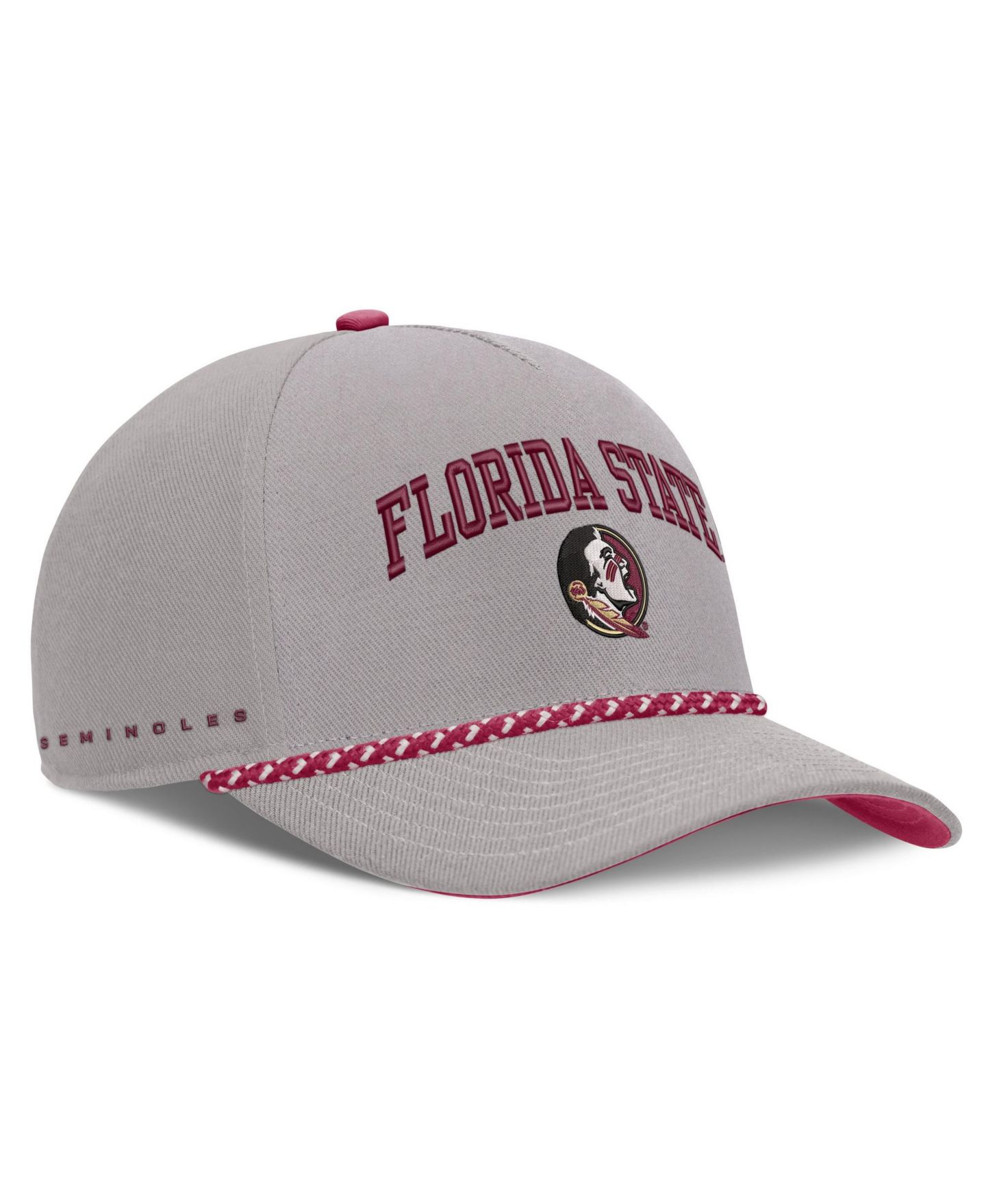 Кепка Nike Gray Florida State Seminoles Primetime Rise Rope Adjustable Hat — фото 3