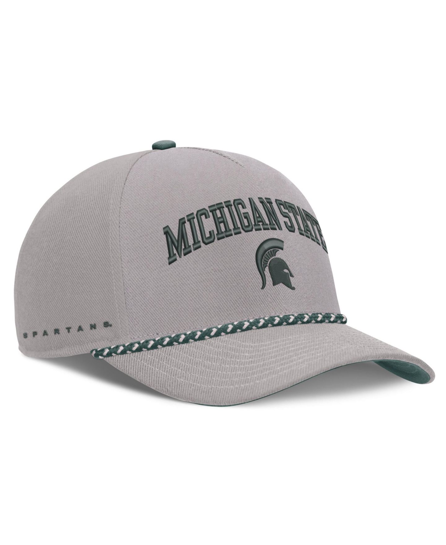 Кепка Nike Gray Michigan State Spartans Primetime Rise Rope Adjustable Hat — фото 3