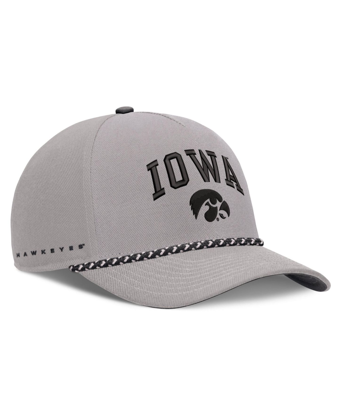 Кепка Nike Gray Iowa Hawkeyes Primetime Rise Rope Adjustable Hat — фото 3