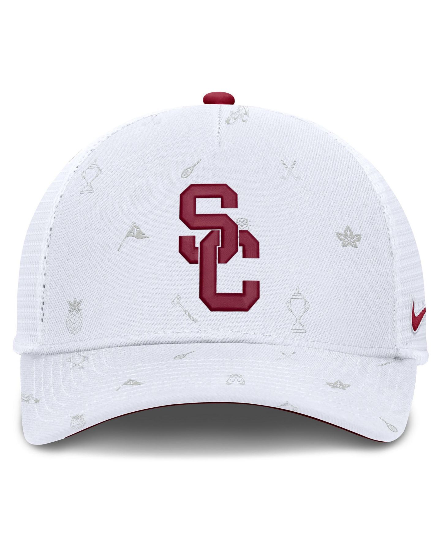 Кепка Nike White USC Trojans Country Club Golfin' Rise Trucker Adjustable Hat — фото 2
