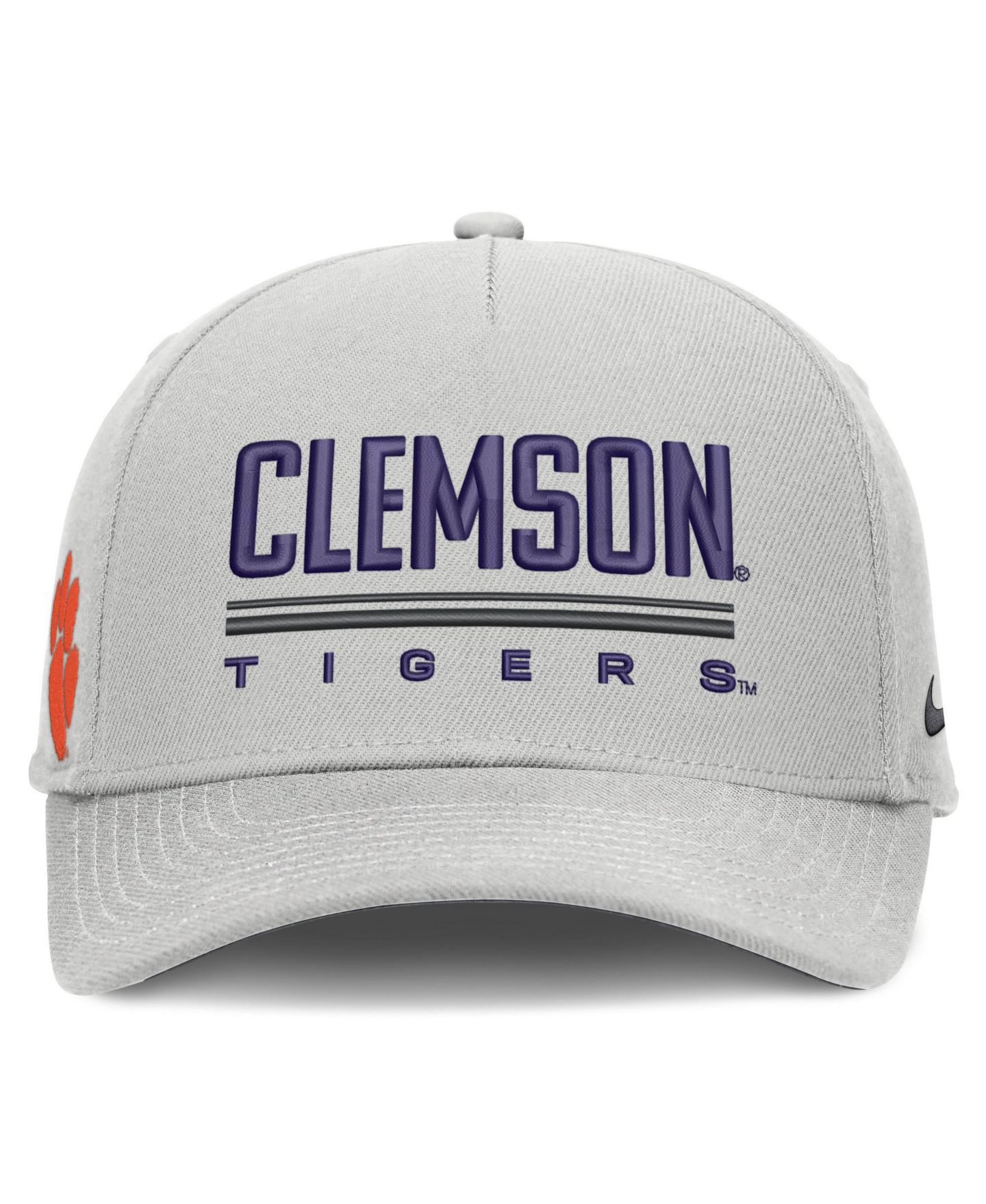 Мужская кепка Nike Gray Clemson Tigers 2026 Sideline Dri-FIT Rise Adjustable Hat — фото 2