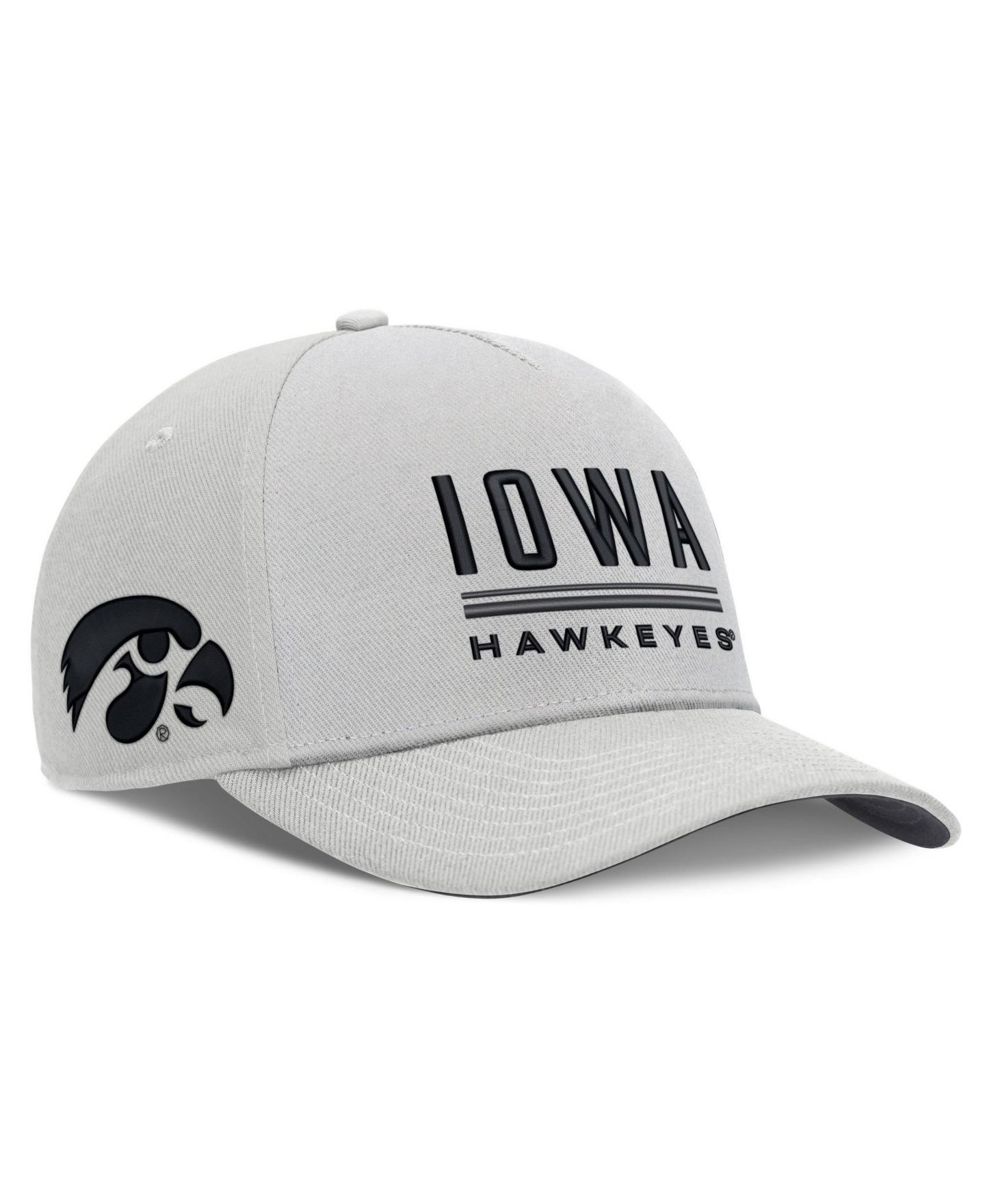 Мужская кепка Nike Gray Iowa Hawkeyes 2026 Sideline Dri-FIT Rise Adjustable Hat — фото 3