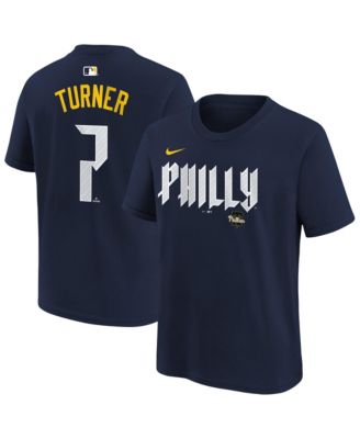 Big Boys and Girls Trea Turner Navy Philadelphia Phillies City Connect Name & Number T-Shirt