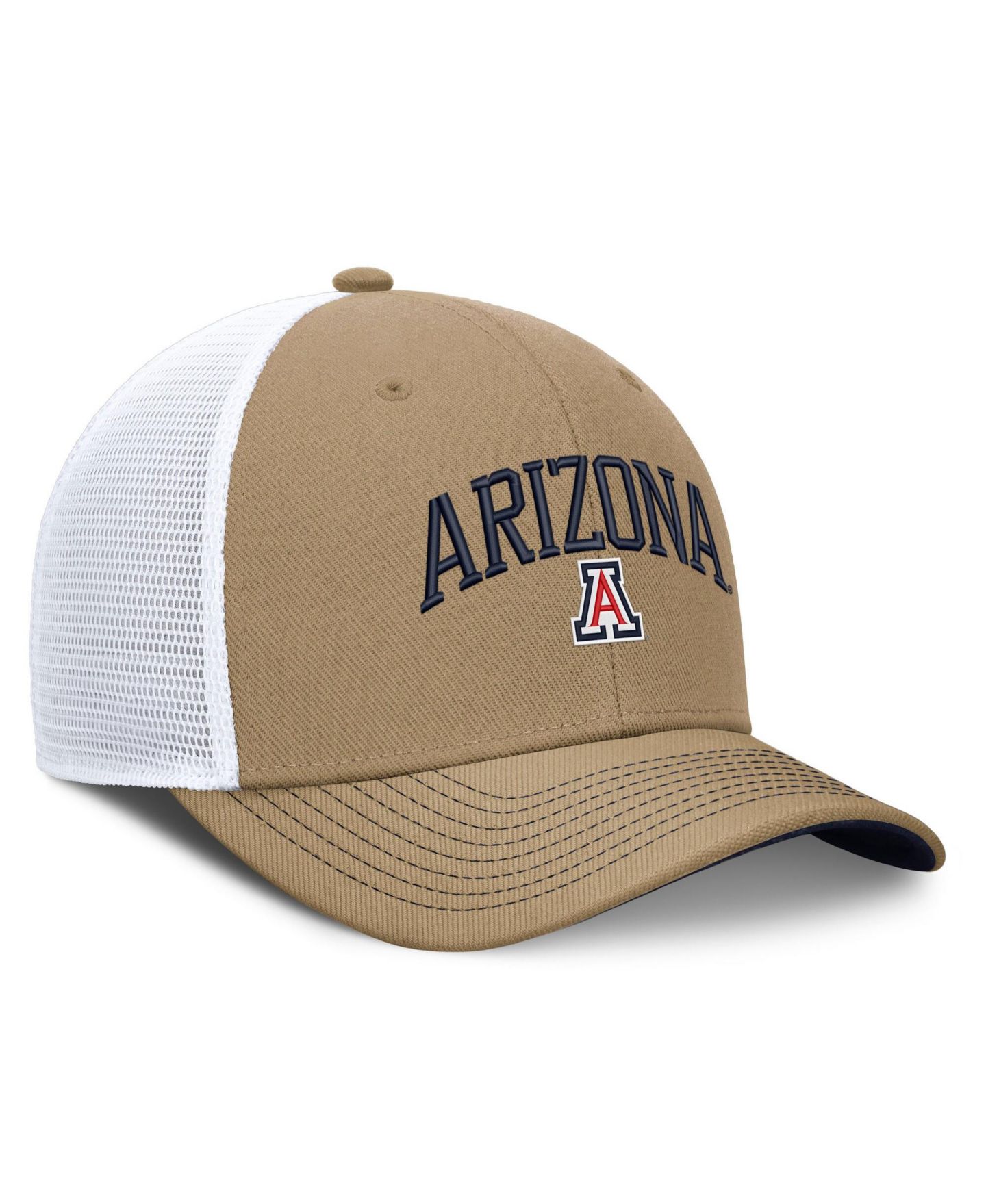 Кепка Nike Beige/Navy Arizona Wildcats Primetime Arched Trucker Adjustable Hat — фото 3