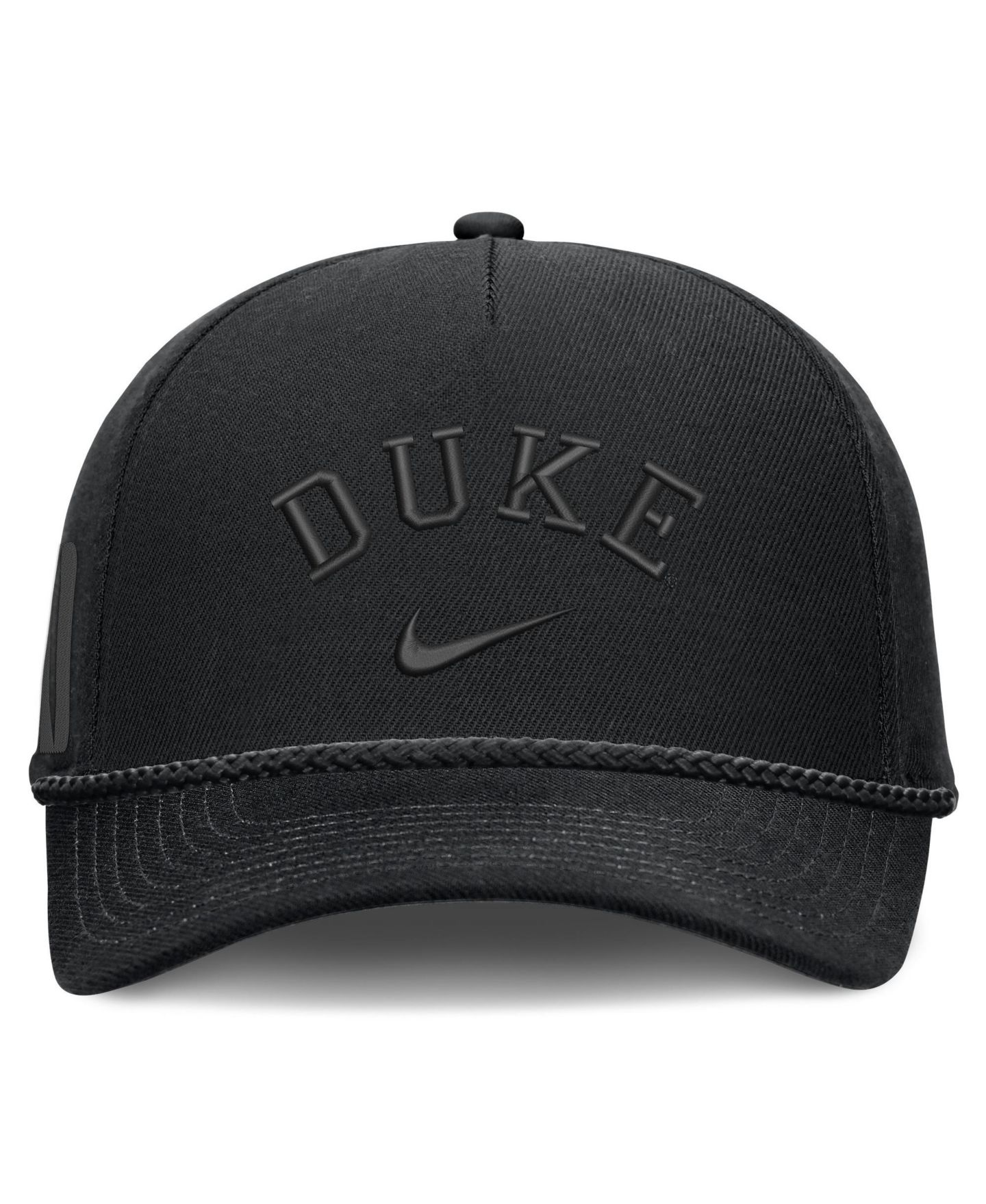 Кепка Nike Black Duke Blue Devils Campus Prep Tonal Rope Rise 5-Panel Adjustable Hat — фото 2