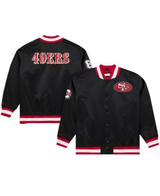Men's Mitchell Ness Black San Francisco 49ers 80th Anniversary Heavyweight Satin Full-snap Jacket