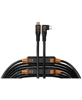 TetherPro Optima 10G 10 Gbps USB-C Straight to USB-C Right Angle Cable, 31', Compatible with USB-C 3.2 Gen 2 Cameras and Computers