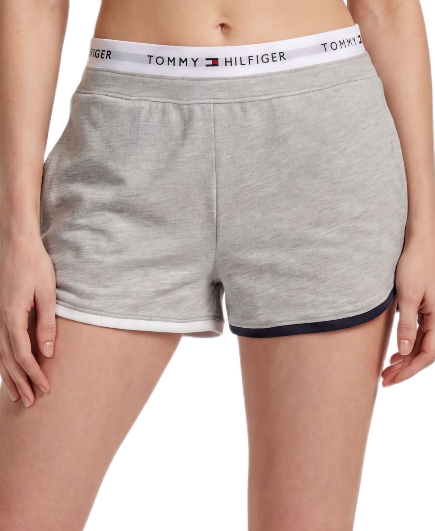 Женские шорты Tommy Hilfiger Mid-Rise French Terry Boxer Shorts, 3" Inseam, цвет: Меланжевый серый — фото 4