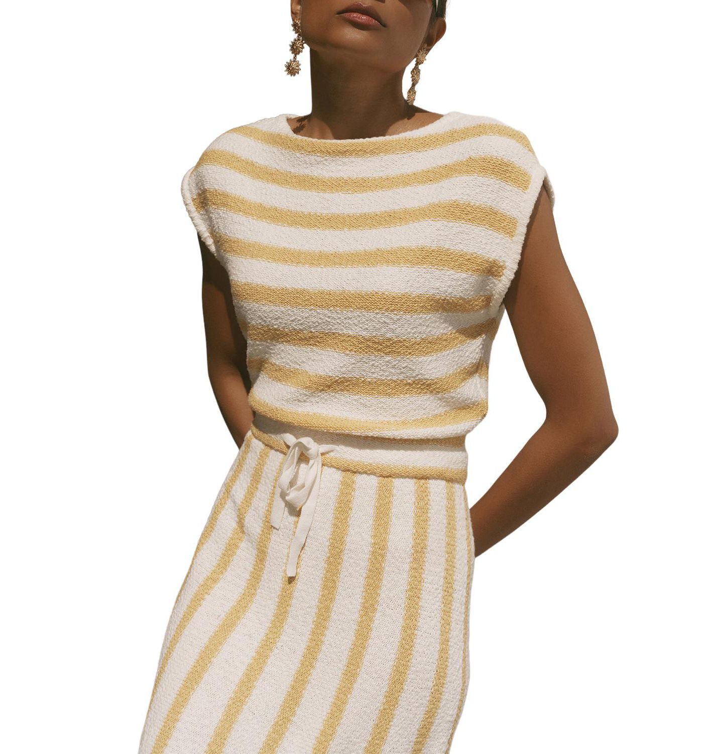 Женское платье Mint Velvet Striped A-Line Midi — фото 2