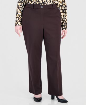 Plus Size Audrey Pull-On Mid-Rise Trousers