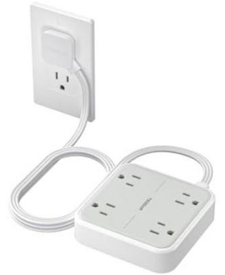 Wall Outlet Extender with 5Feet, 4 Outlets for Home, Office and Travel