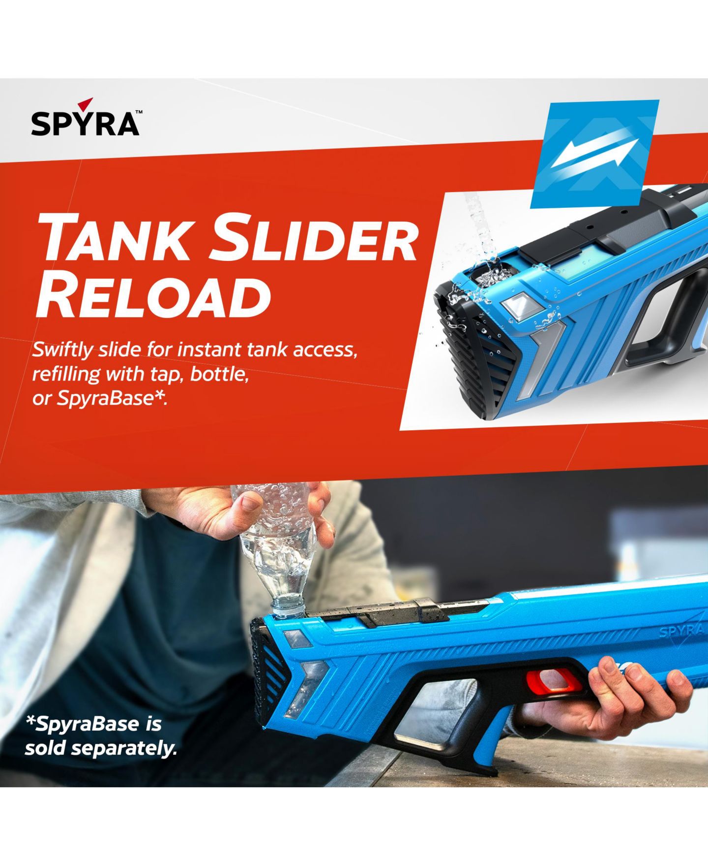 Детские игрушки SPYRA SpyraGO Electric Lightweight Water Blaster, 2-Pack, Ages 8+ — фото 4