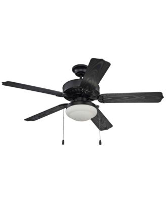 52" Enduro Matte Black LED Outdoor Pull Chain Ceiling Fan