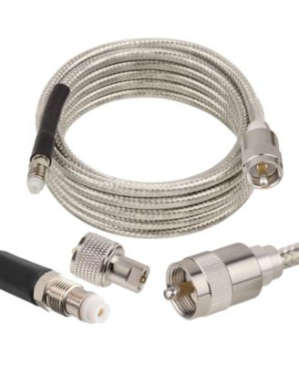 RG8X Low-Loss Double-Shielded Stranded Core Coaxial Cable, 10 ft.