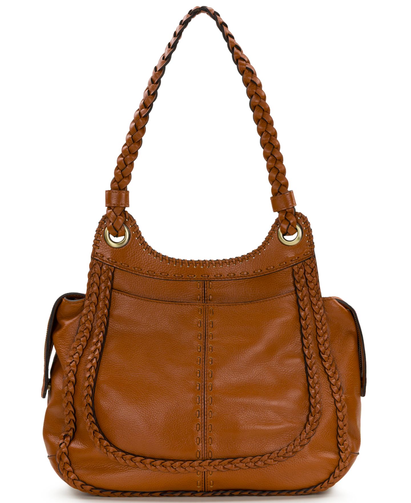 Женская сумка Patricia Nash Adria Large Rugged Natural Satchel, цвет: Коньячный — фото 2