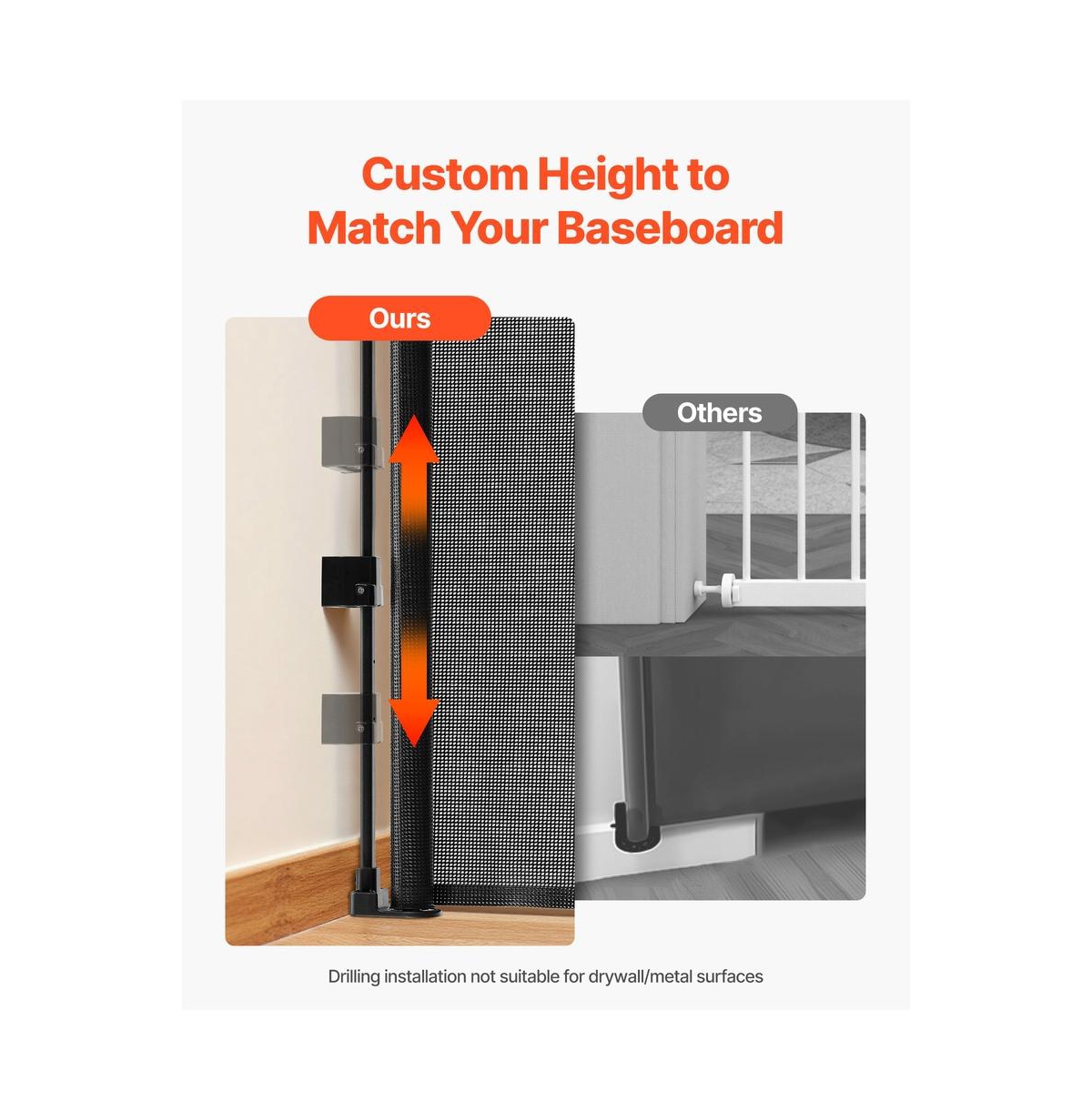 Ruie Retractable Walk Through Pet Gate 38 in Tall Extends to 72 in