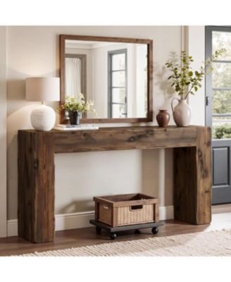63" Solid Wood Console Table
