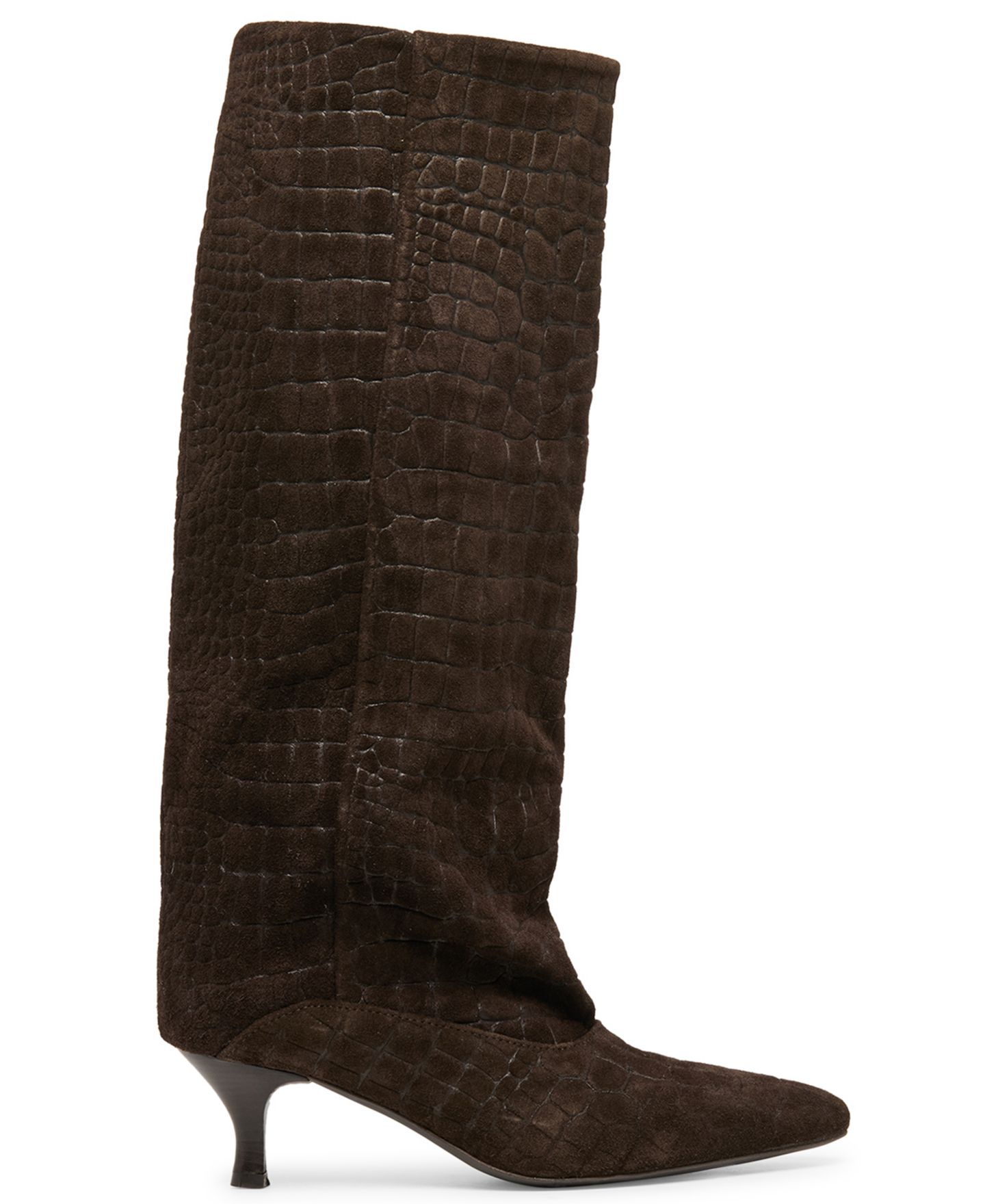 Женские ботинки Dolce Vita Roxy Snake Embossed Slouch Tall Dress Boots, цвет: Тёмный шоколадный кожаный — фото 7