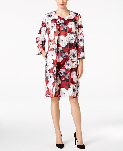 Kasper Floral-Print Jacket & Sheath Dress
