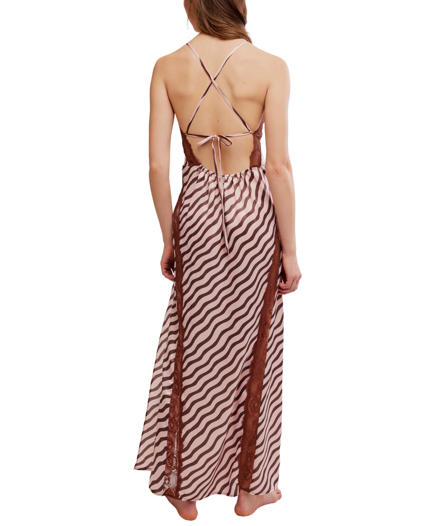 Женское платье Free People Some Kind of Love Lace V-Neck Sleeveless Maxi Dress with Side Slit, цвет: Spring Blu — фото 4